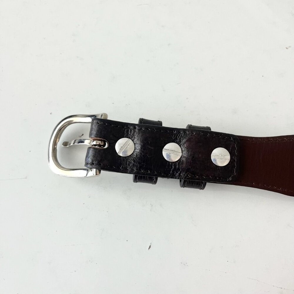 Rod Patrick Boots Mens Western Belt 1.25" Size 36 Taper End Brown Smooth Ostrich - Picture 4 of 12